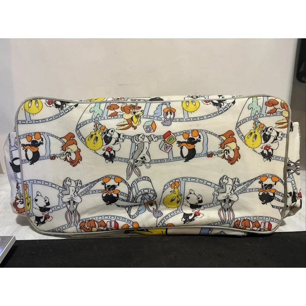 Looney Tunes Vintage Diaper Bag Baby Tweety Bird Bugs Bunny Stains 17